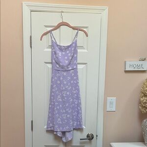 Lavender Floral Spaghetti Strap Dress